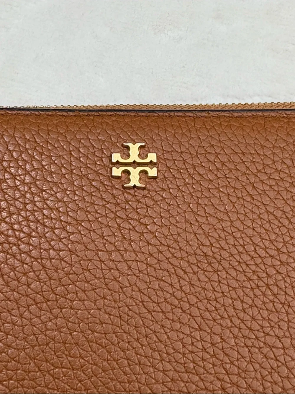 Tory Burch Long Camel Brown Women’s Pebble Leather Wallet